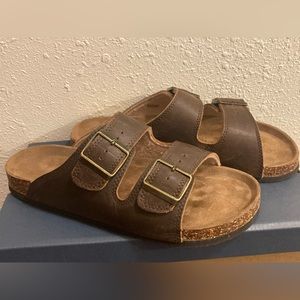 Bass NEW Men’s Sandals Brown Two Strap Cork US 9